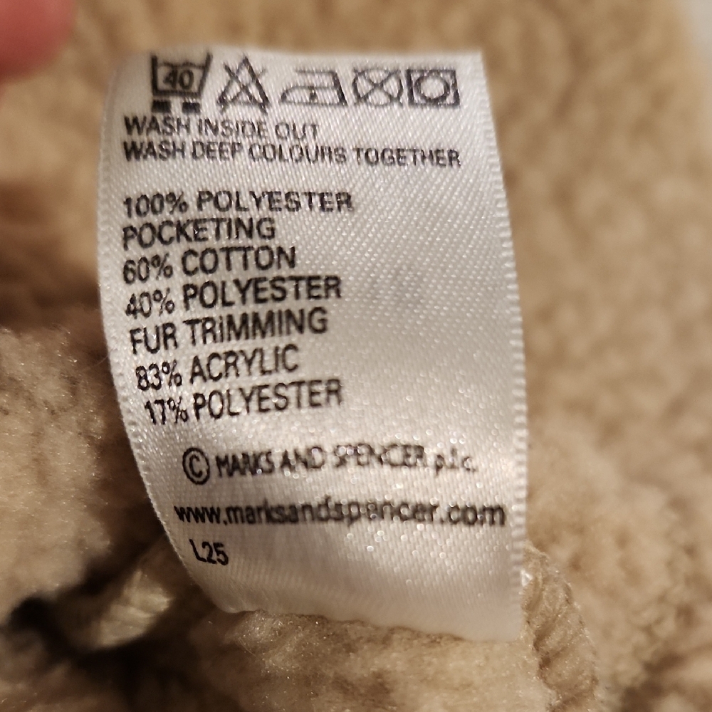 Beige and Light Textured Brown Fleece and Sherpa Vest - Picture 3 of 3